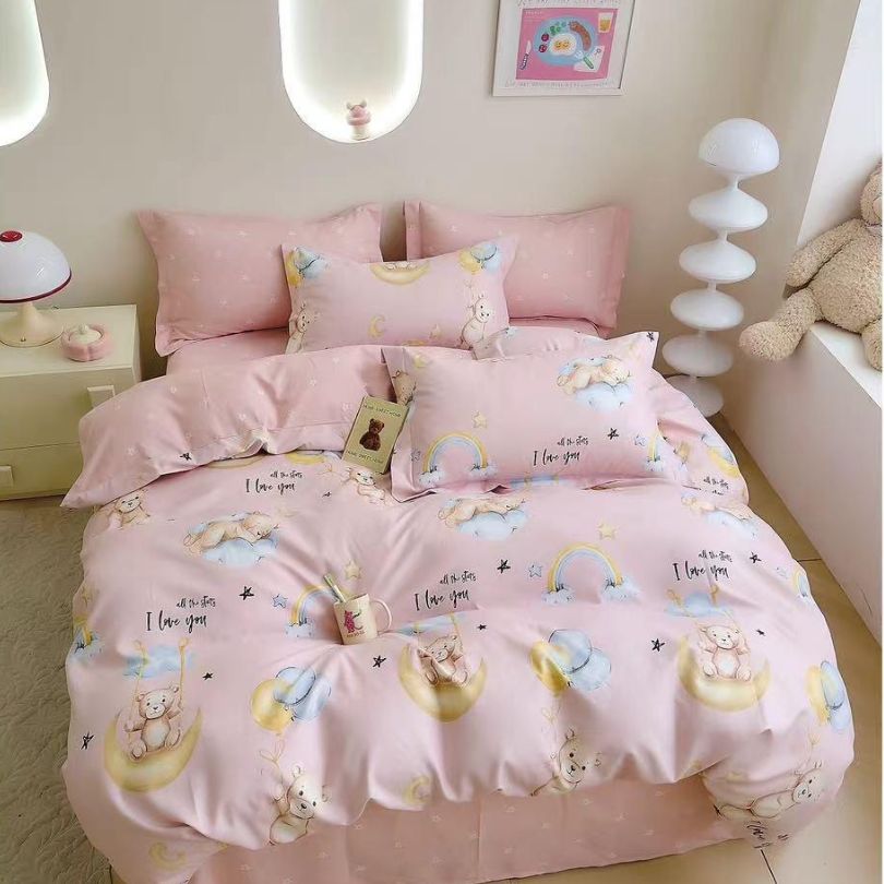 Lenjerie de pat bumbac finet cu elastic – 6 piese: Confort si stil pentru un somn odihnitor  | COD 0462-S