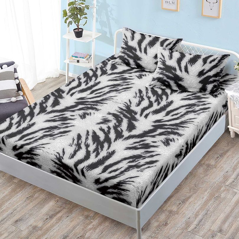 Husa de Pat din Bumbac Finet – Set 3 Piese pentru Confort si Eleganta | COD 1138-S