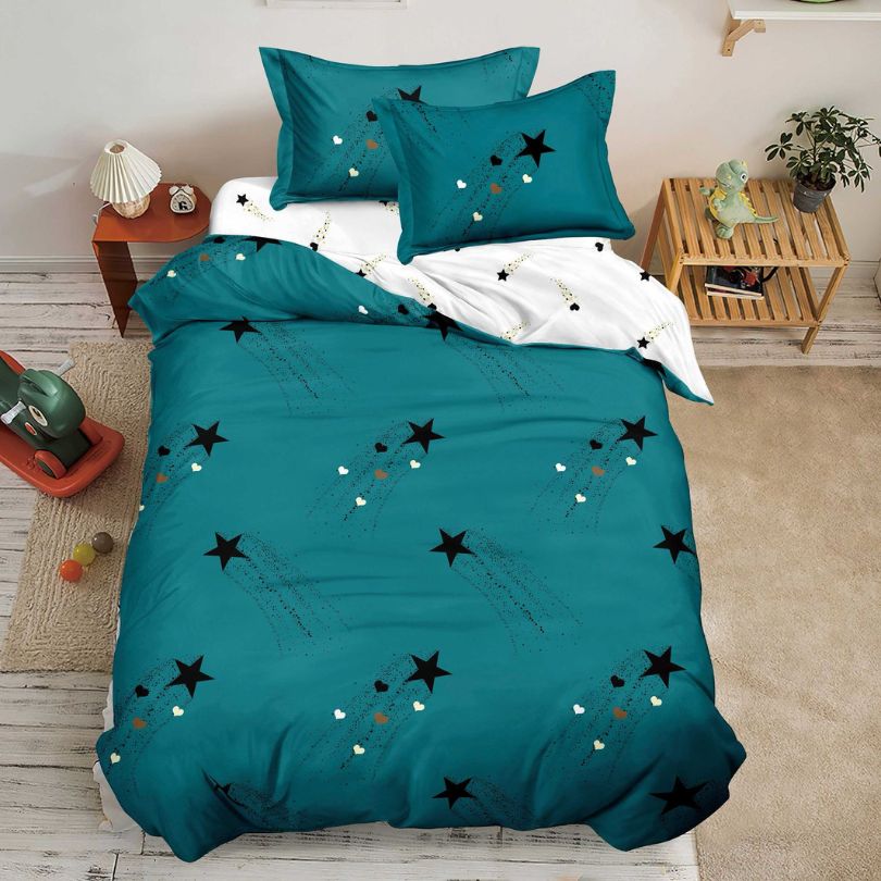 Lenjerie de Pat Bumbac Finet 1 Persoana – 4 Piese. Confort Premium si Design Modern | COD 1210-S