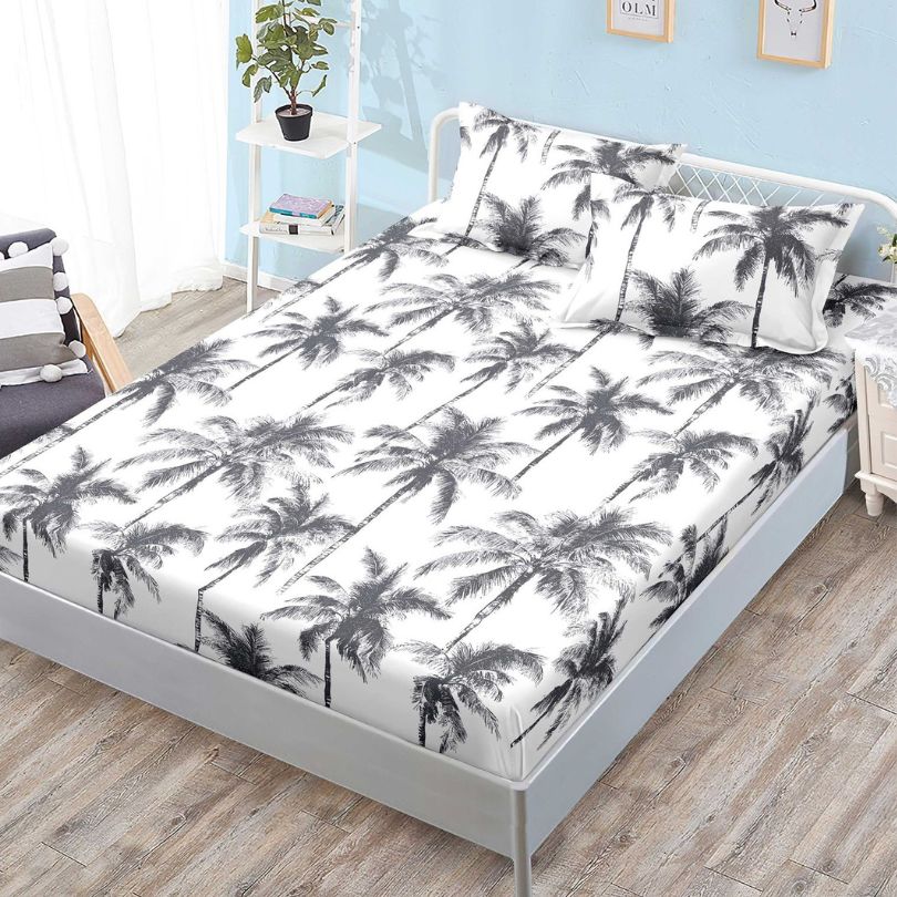 Husa de Pat din Bumbac Finet – Set 3 Piese pentru Confort si Eleganta | COD 1145-S