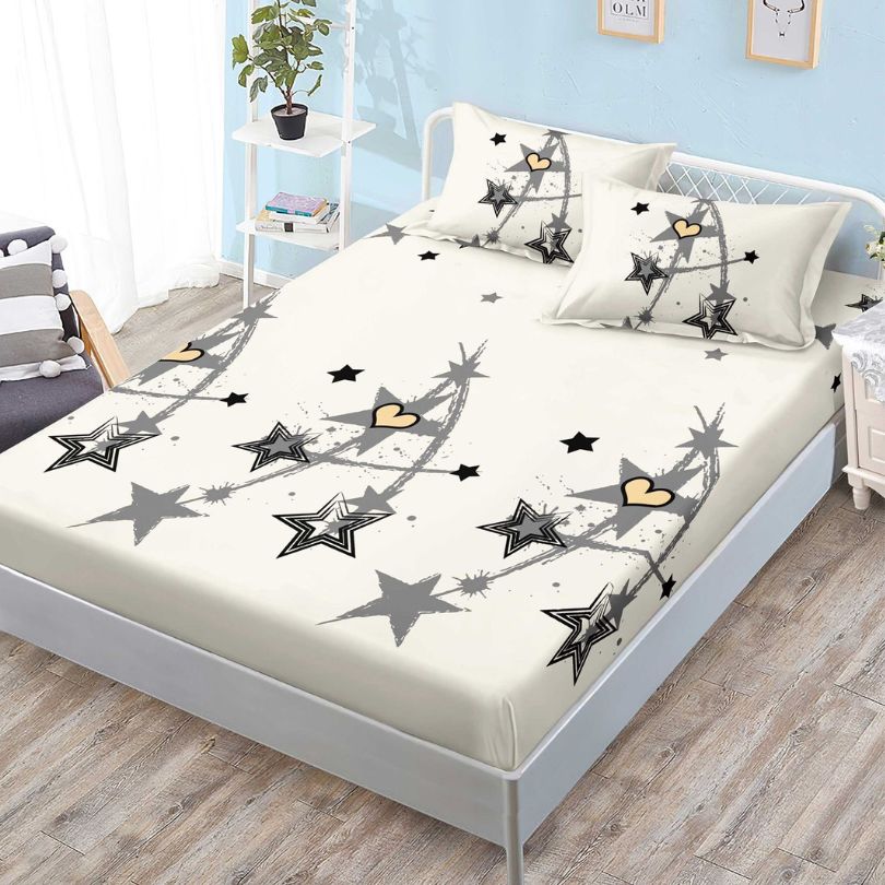 Husa de Pat din Bumbac Finet – Set 3 Piese pentru Confort si Eleganta | COD 1148-S