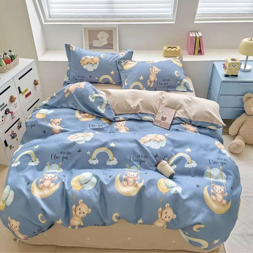 Lenjerie de Pat Bumbac Finet 1 Persoana – 4 Piese. Confort Premium si Design Modern | COD 1211-S