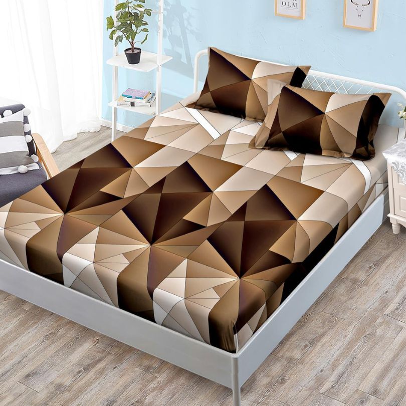 Husa de Pat din Bumbac Finet – Set 3 Piese pentru Confort si Eleganta | COD 1073-S