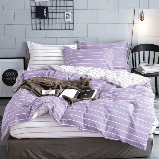 Lenjerie de Pat Bumbac Satinat cu Elastic – 4 Piese | Confort si Eleganta | COD 1247 - S