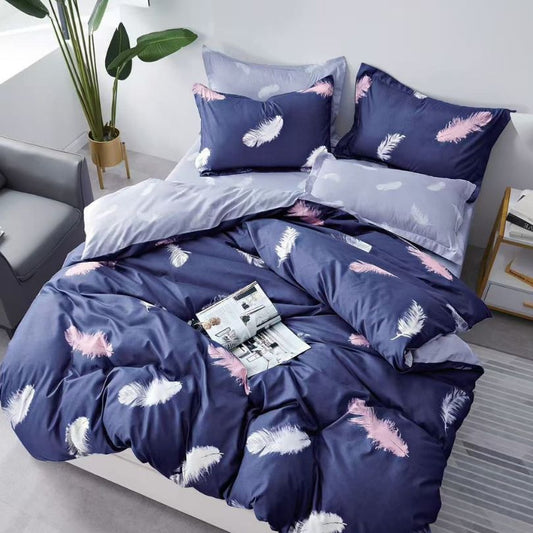 Set lenjerie de pat bumbac satinat 4 piese – Design rafinat și textura delicata, Cod 0908-S