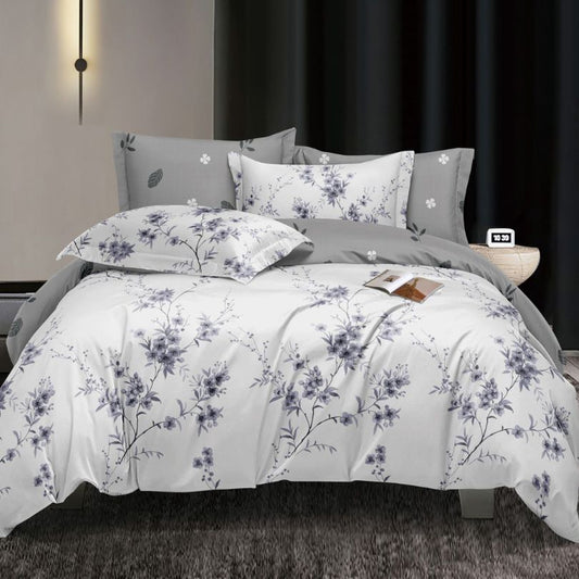 Set lenjerie de pat bumbac satinat 4 piese – Design rafinat și textura delicata, Cod 0915-S