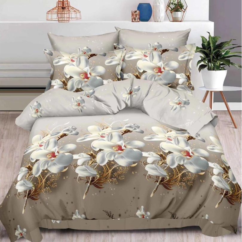 Lenjerie de Pat 3D – 6 Piese din Bumbac Satinat | Culori Vibrante, Confort Premium, Design Modern | COD 1379-S