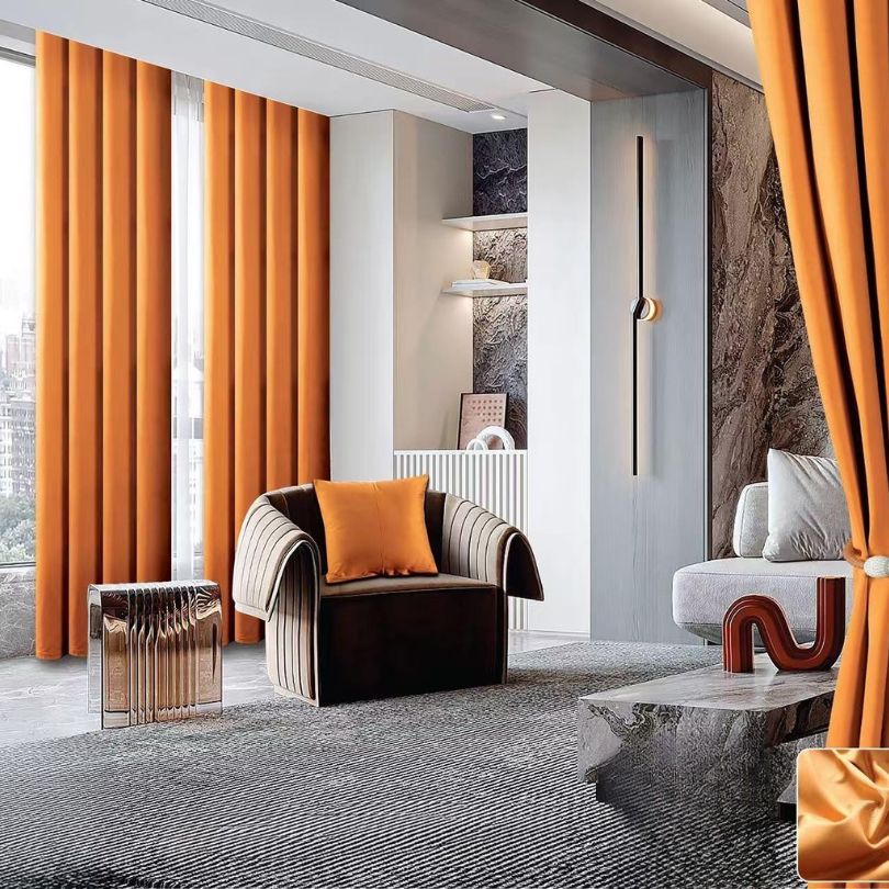 Draperie Tricot Uni – Set 3 Piese cu Accesoriu Magnetic si Fata de Perna CADOU | COD 0152-CF