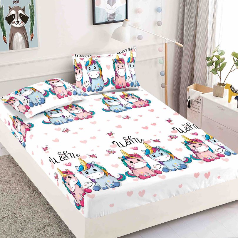 Husa de Pat din Bumbac Finet 1 Persoana – Set 3 Piese pentru Confort si Eleganta | COD 1602-J