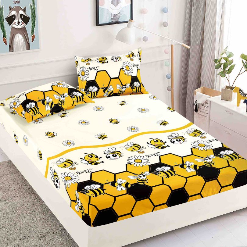 Husa de Pat din Bumbac Finet 1 Persoana – Set 3 Piese pentru Confort si Eleganta | COD 1610-J