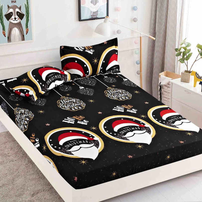 Husa de Pat din Bumbac Finet Craciun – Set 3 Piese pentru Confort si Eleganta | COD 1654-J