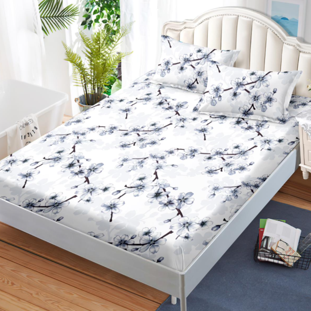 Husa de Pat din Bumbac Finet – Set 3 Piese pentru Confort si Eleganta | COD 0592-S