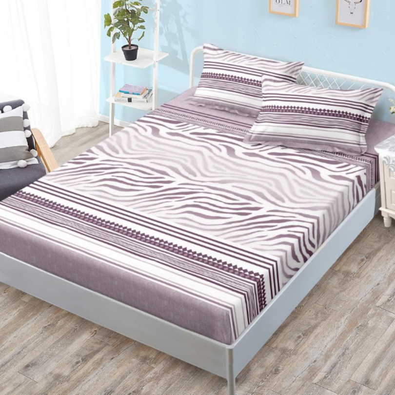 Husa de Pat din Bumbac Finet – Set 3 Piese pentru Confort si Eleganta | COD 0599-S