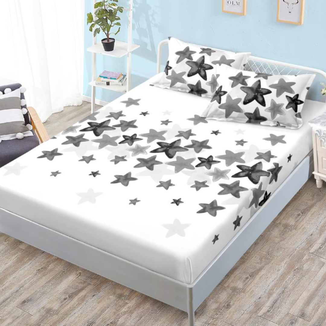 Husa de Pat din Bumbac Finet – Set 3 Piese pentru Confort si Eleganta | COD 0600-S