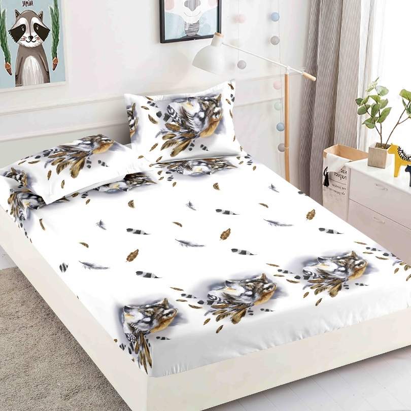 Husa de Pat din Bumbac Finet – Set 3 Piese pentru Confort si Eleganta | COD 1555-J