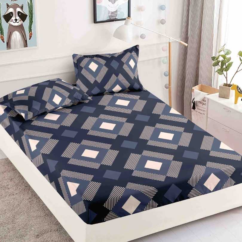 Husa de Pat din Bumbac Finet – Set 3 Piese pentru Confort si Eleganta | COD 1574-J