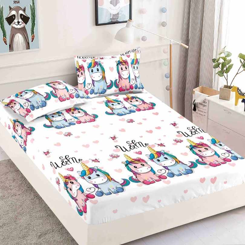 Husa de Pat din Bumbac Finet – Set 3 Piese pentru Confort si Eleganta | COD 1579-J