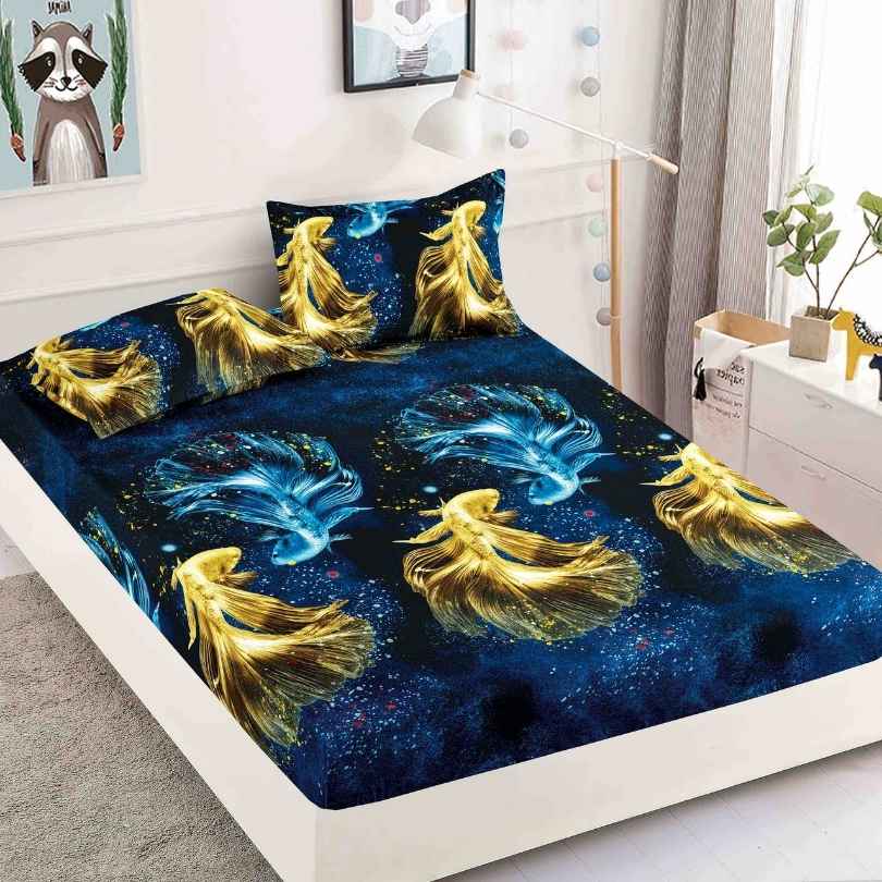 Husa de Pat din Bumbac Finet – Set 3 Piese pentru Confort si Eleganta | COD 1581-J