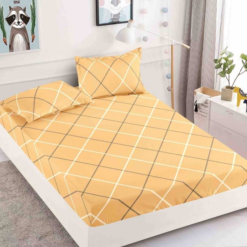 Husa de Pat din Bumbac Finet – Set 3 Piese pentru Confort si Eleganta | COD 1586-J