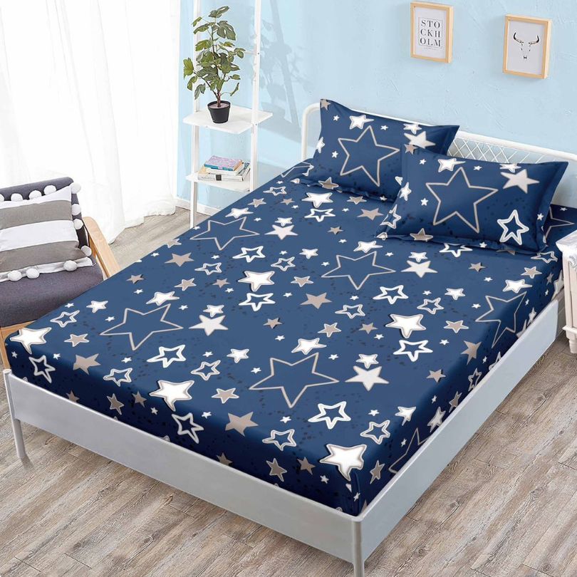 Husa de pat cu ELASTIC, Finet, 3 piese, 160x200x25, 100% bumbac | 0088-PV