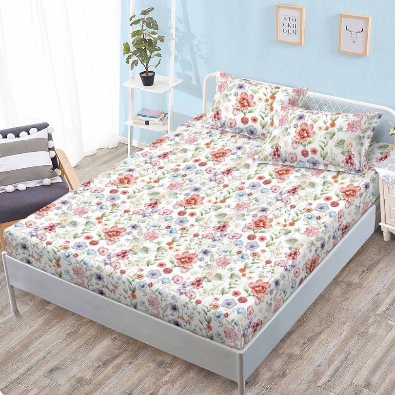 Husa de pat cu ELASTIC, Finet, 3 piese, 160x200x25, 100% bumbac | 0090-PV