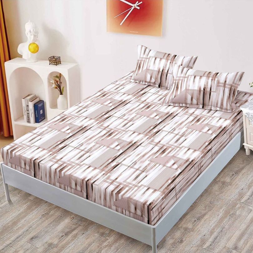 Husa de pat cu ELASTIC, Finet, 3 piese, 160x200x25, 100% bumbac | 0095-PV