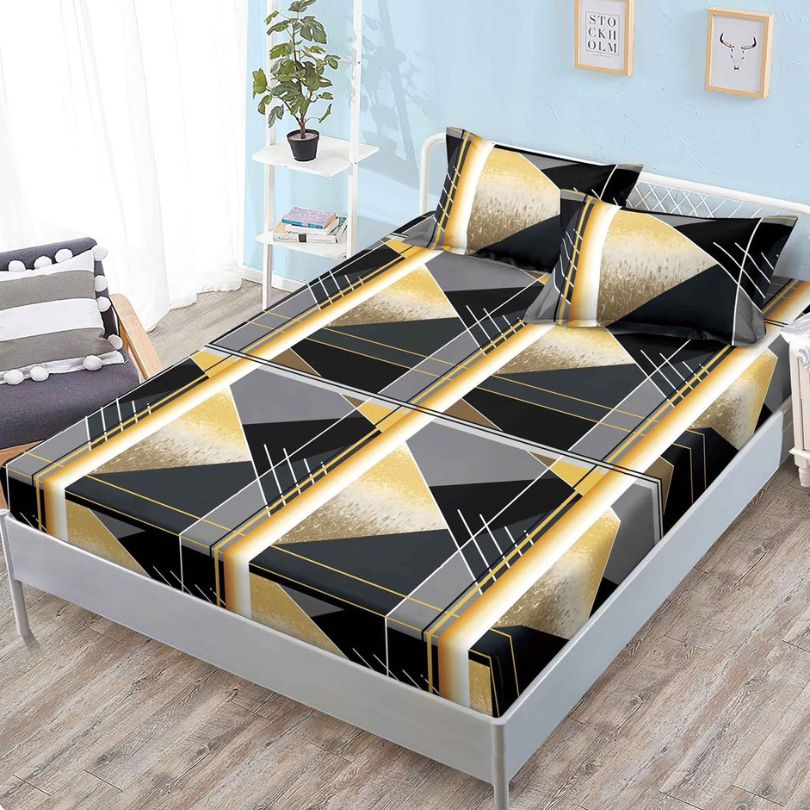 Husa de pat cu ELASTIC, Finet, 3 piese, 160x200x25, 100% bumbac | 0100-PV