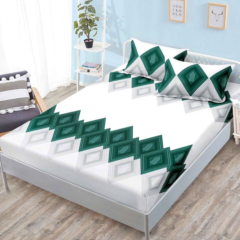 Husa de pat cu ELASTIC, Finet, 3 piese, 160x200x25, 100% bumbac | 0101-PV