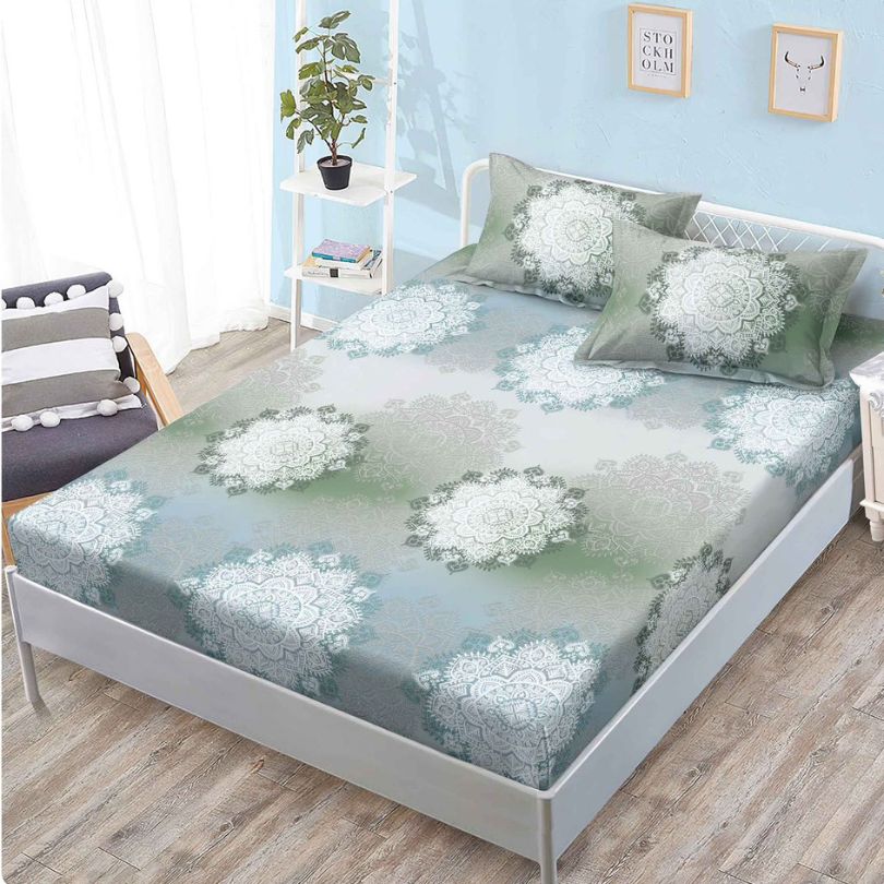 Husa de pat cu ELASTIC, Finet, 3 piese, 160x200x25, 100% bumbac | 0108-PV