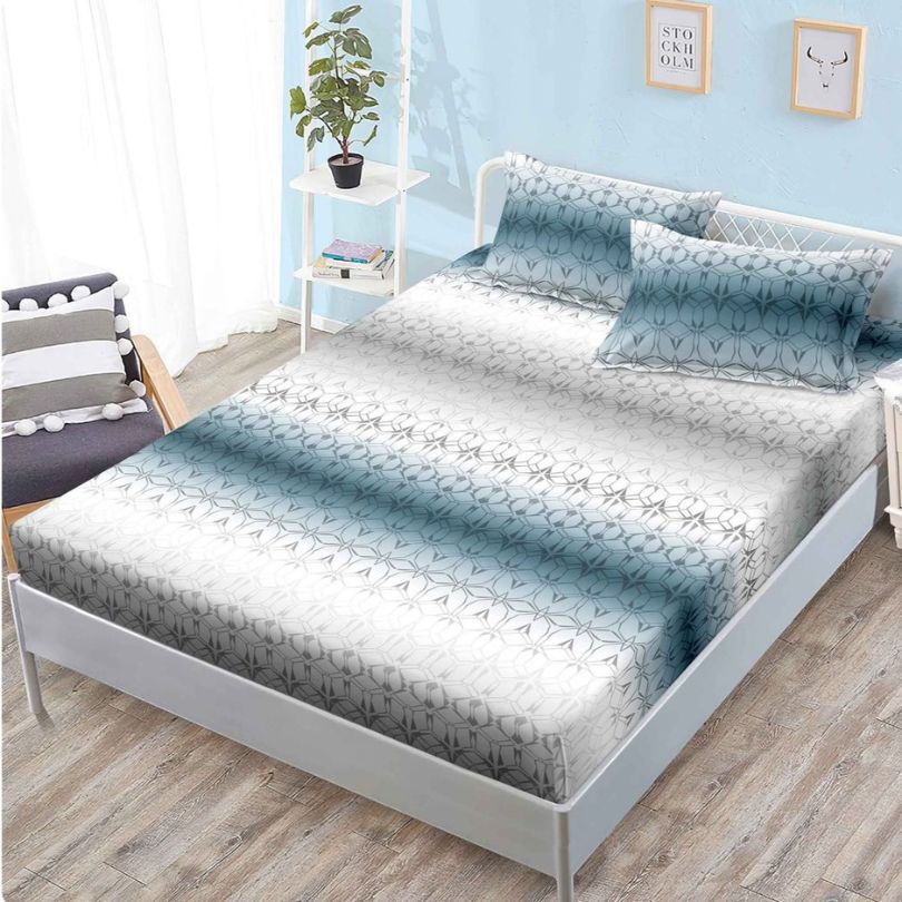 Husa de pat cu ELASTIC, Finet, 3 piese, 160x200x25, 100% bumbac | 0110-PV