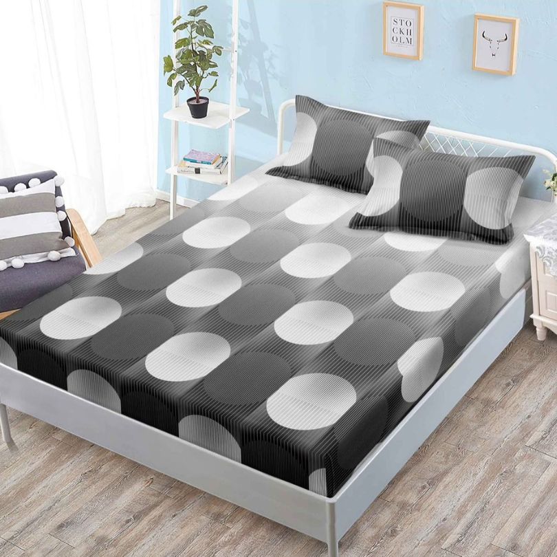 Husa de pat cu ELASTIC, Finet, 3 piese, 160x200x25, 100% bumbac | 0111-PV