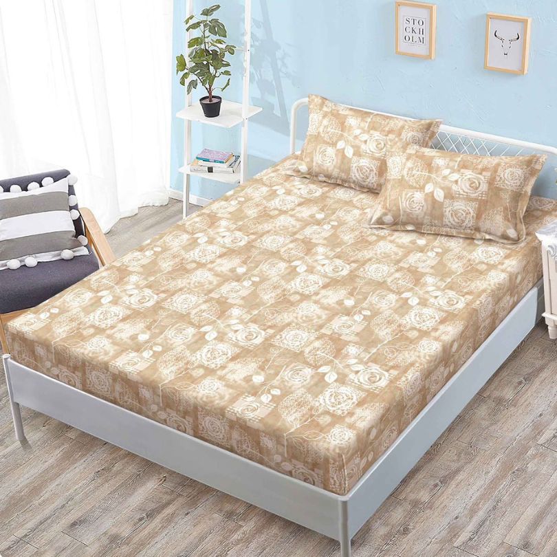 Husa de pat cu ELASTIC, Finet, 3 piese, 160x200x25, 100% bumbac | 0112-PV