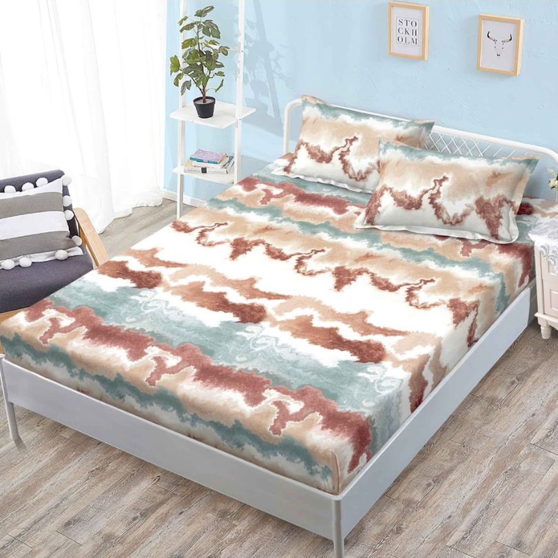 Husa de pat cu ELASTIC, Finet, 3 piese, 160x200x25, 100% bumbac | 0113-PV