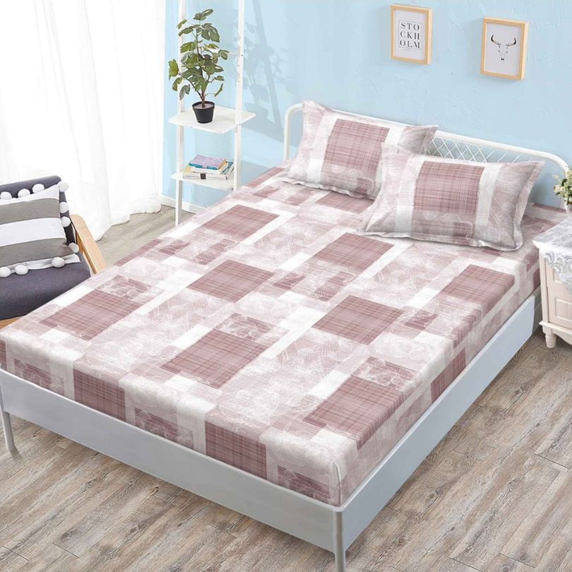 Husa de pat cu ELASTIC, Finet, 3 piese, 160x200x25, 100% bumbac | 0114-PV