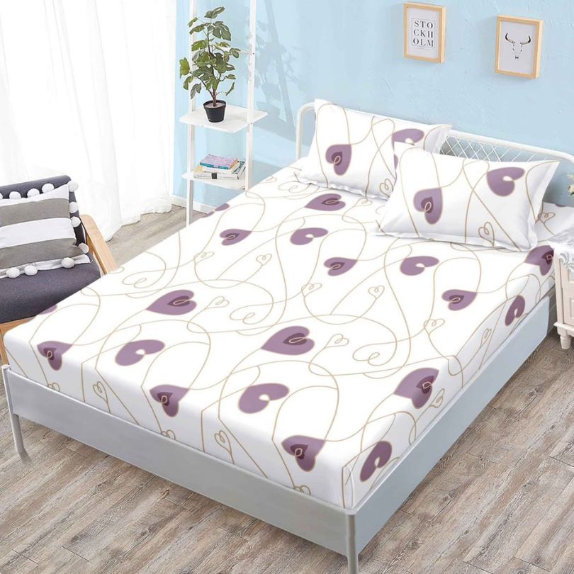 Husa de pat cu ELASTIC, Finet, 3 piese, 160x200x25, 100% bumbac | 0115-PV