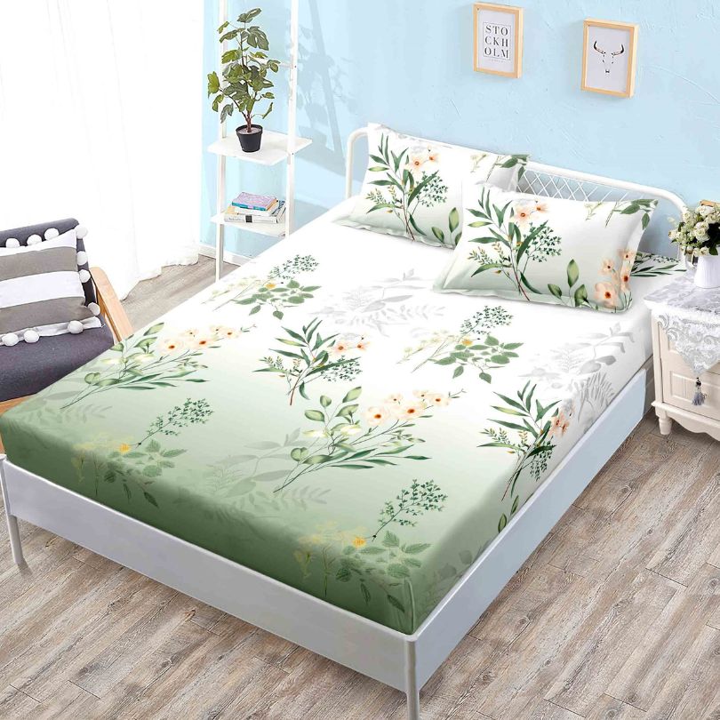 Husa de pat cu ELASTIC, Finet, 3 piese, 160x200x25, 100% bumbac | 0118-PV