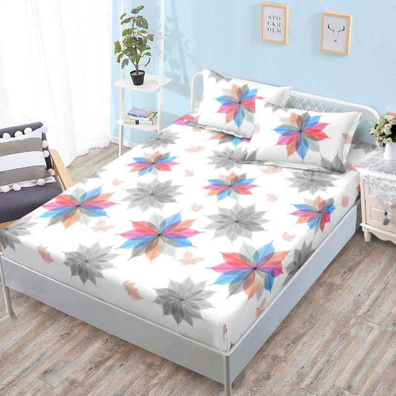 Husa de pat cu ELASTIC, Finet, 3 piese, 160x200x25, 100% bumbac | 0119-PV