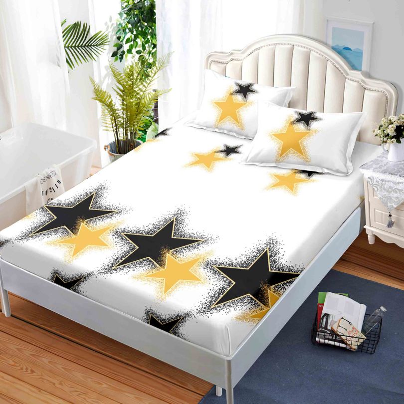 Husa de pat cu ELASTIC, Finet, 3 piese, 160x200x25, 100% bumbac | 0122-PV