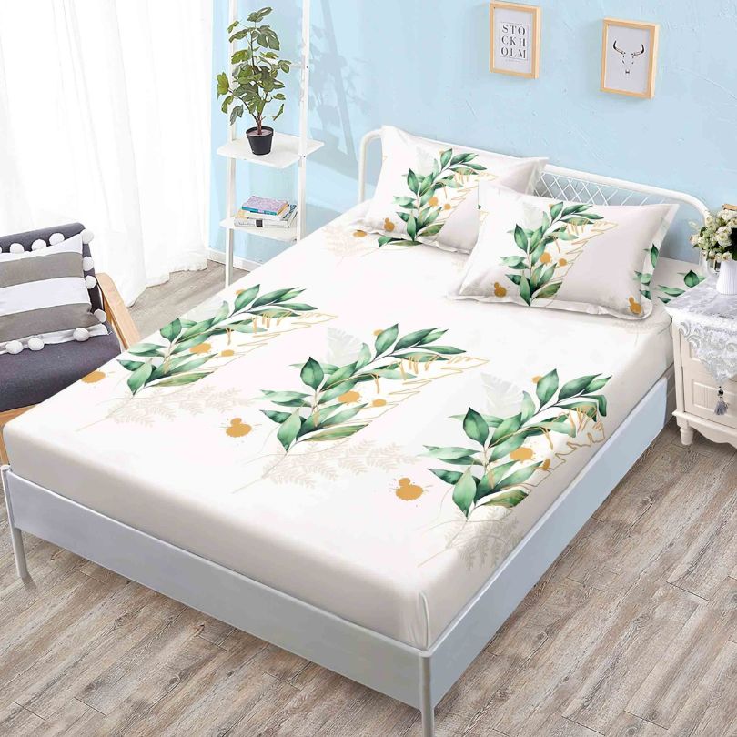 Husa de pat cu ELASTIC, Finet, 3 piese, 160x200x25, 100% bumbac | 0124-PV