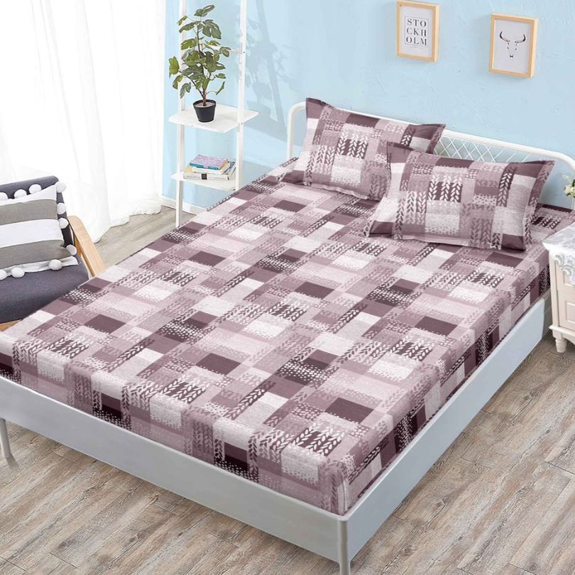 Husa de pat cu ELASTIC, Finet, 3 piese, 160x200x25, 100% bumbac | 0128-PV