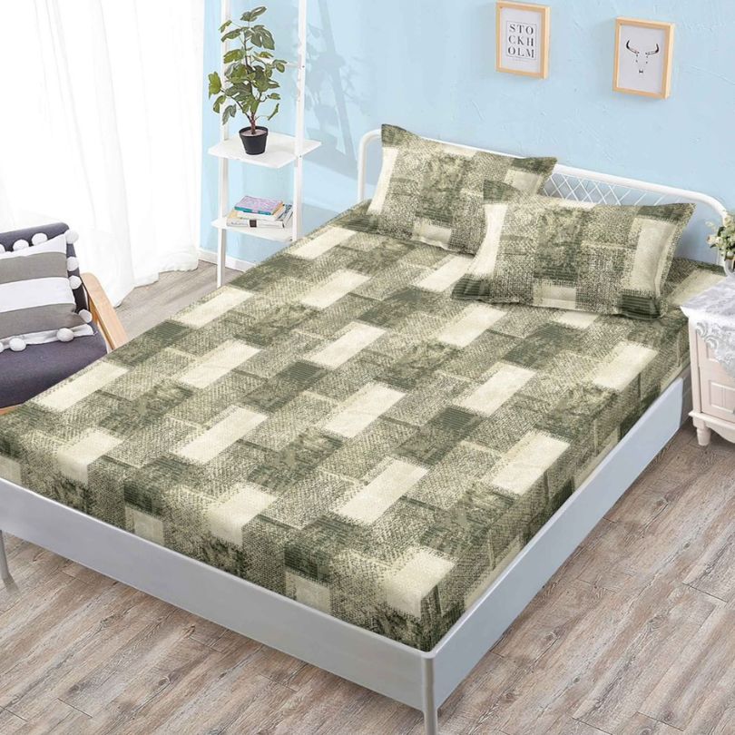 Husa de pat cu ELASTIC, Finet, 3 piese, 160x200x25, 100% bumbac | 0129-PV