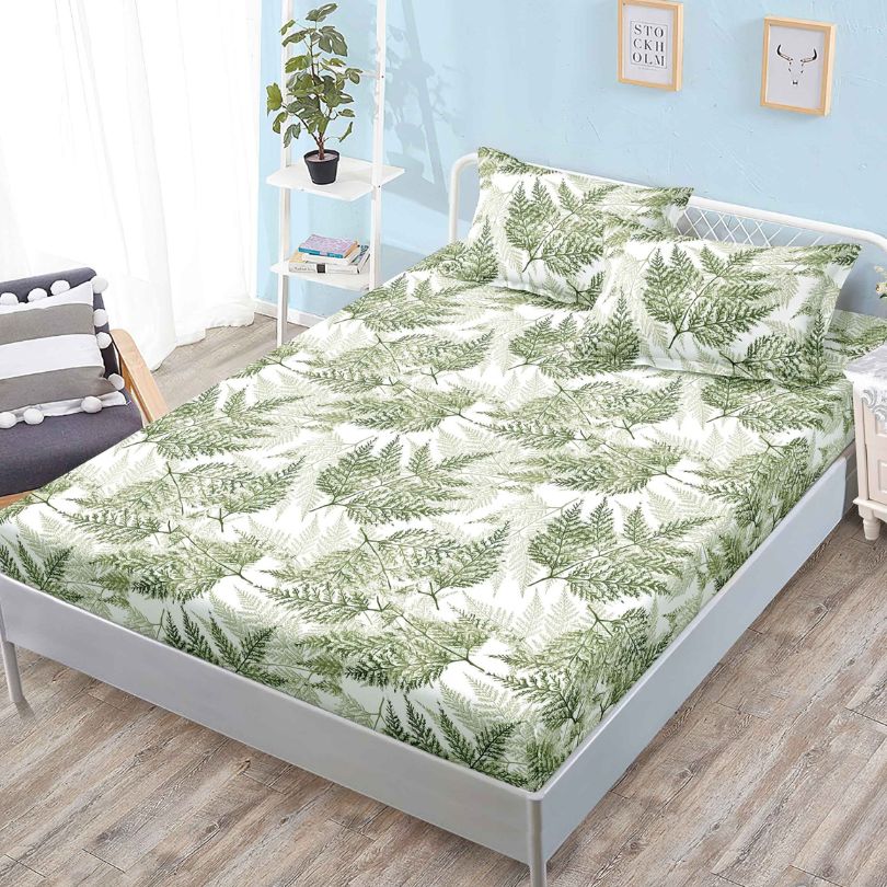 Husa de pat cu ELASTIC, Finet, 3 piese, 160x200x25, 100% bumbac | 0132-PV