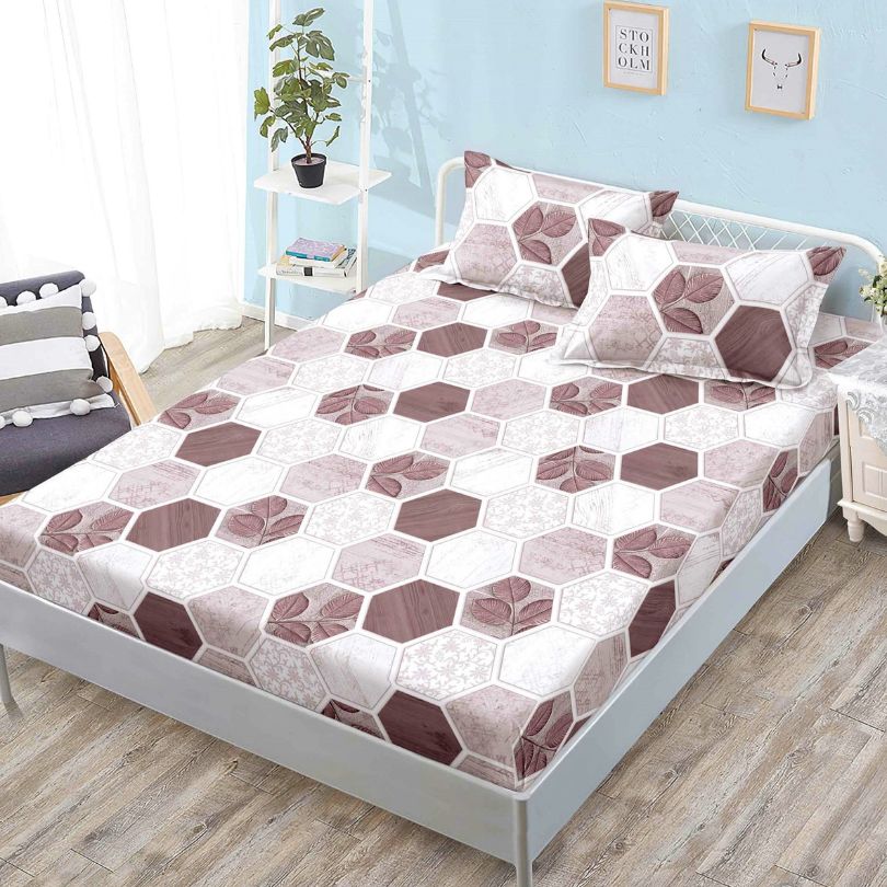 Husa de pat cu ELASTIC, Finet, 3 piese, 160x200x25, 100% bumbac | 0134-PV