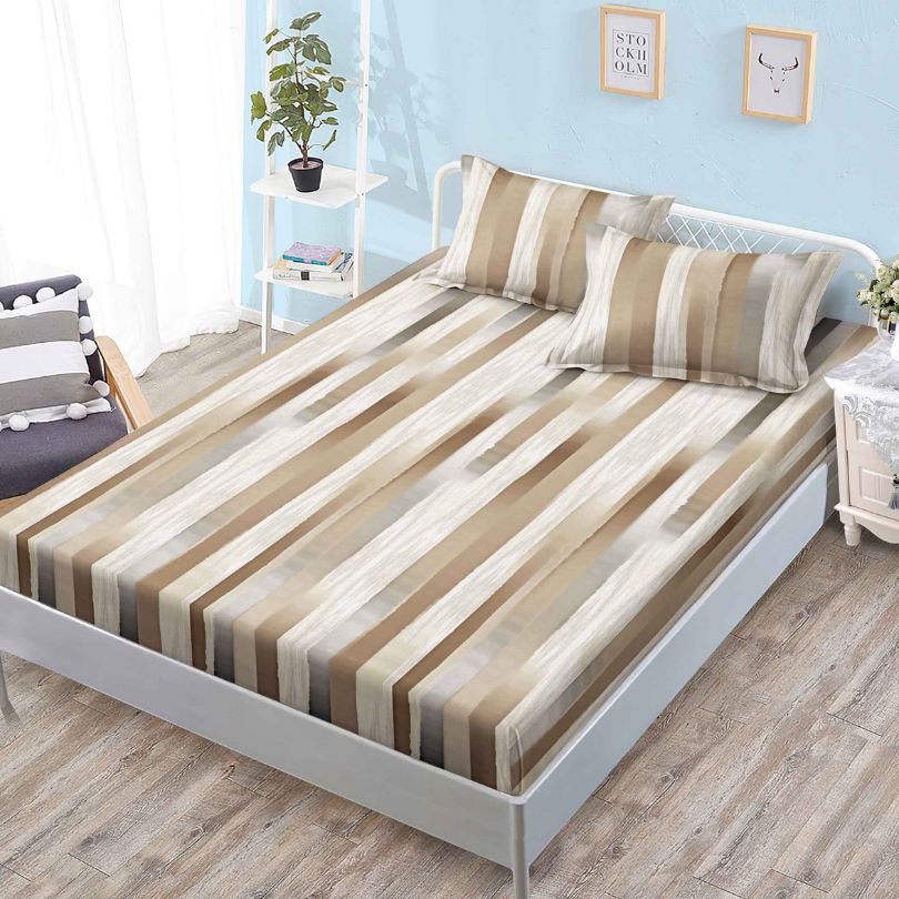 Husa de pat cu ELASTIC, Finet, 3 piese, 160x200x25, 100% bumbac | 0139-PV