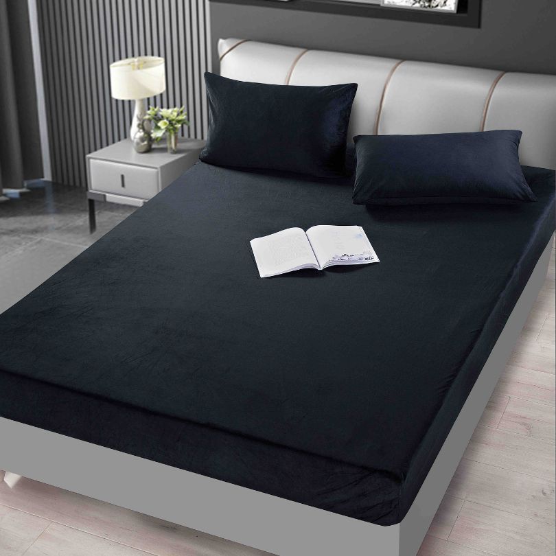 Husa de pat din catifea, cu elastic, 3 piese, ultra fina și eleganta  | 2354-J 