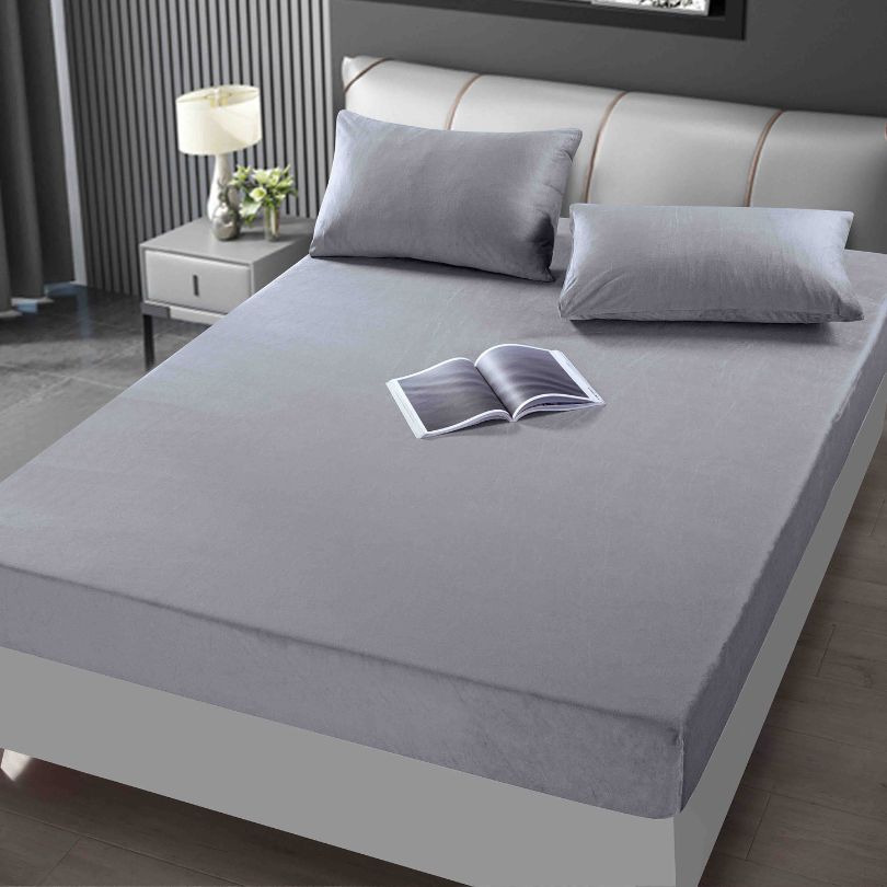 Husa de pat din catifea, cu elastic, 3 piese, ultra fina și eleganta  | 2356-J