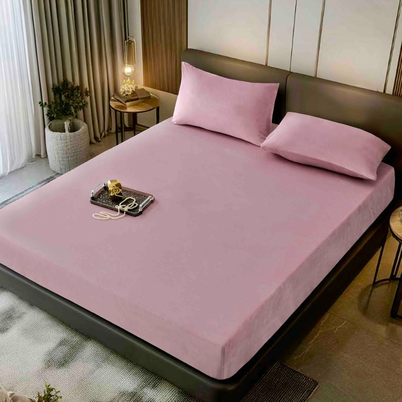 Husa de pat din catifea, cu elastic, 3 piese, ultra fina și eleganta  | 2362-J