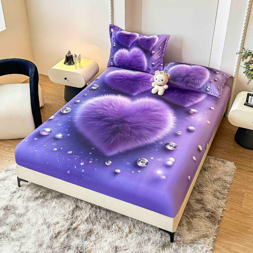Husa de pat din  finet, imprimare digitala, ultra moale si rezistenta, decor modern | 2209-J