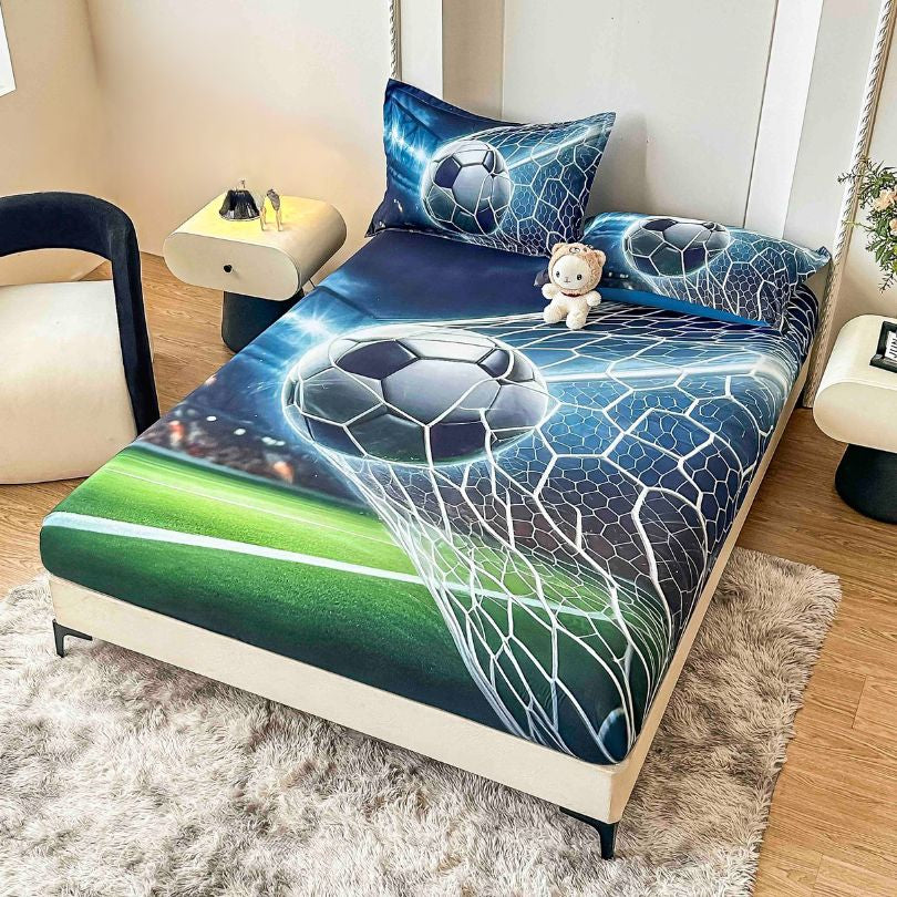 Husa de pat din  finet, imprimare digitala, ultra moale si rezistenta, decor modern | 2213-J