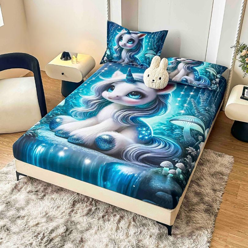 Husa de pat din  finet, imprimare digitala, ultra moale si rezistenta, decor modern | 2219-J 
